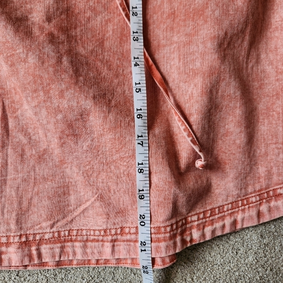 Free People Peach Flutter Sleeve Blouse with Smocked Ruffles Boho Bohemian Baggy - Picture 10 of 12